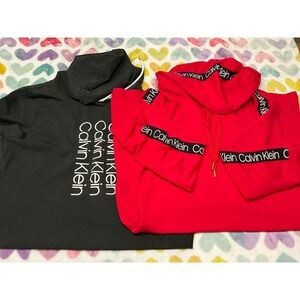 2 dress bundle Calvin Klein Women Black Hoodie Dress Short Sleeve Casual  Size L